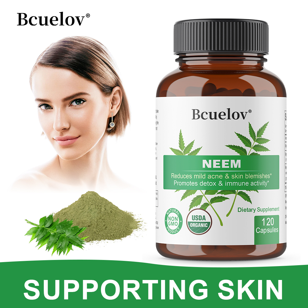 Herbal Supplement - แคปซูลใบสะเดาออร์แกนิก อาหารเสริมสมุนไพรต้านอนุมูลอิสระเพื่อผิวกระจ่างใส เสริมภูมิคุ้มกัน ระบบย่อยอาหาร และบำรุงตับ ช่วยดีท็อกซ์ร่างกายทุกวัน
