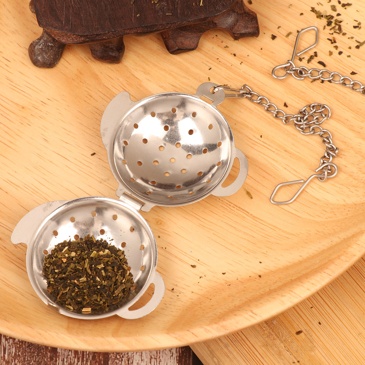 Chamomile Tea - 2 ชิ้น ที่กรองชาสเตนเลสสตีลเกรดอาหาร ดีไซน์โซ่ สำหรับชาทุกชนิด รวมถึงชาคาโมมายล์