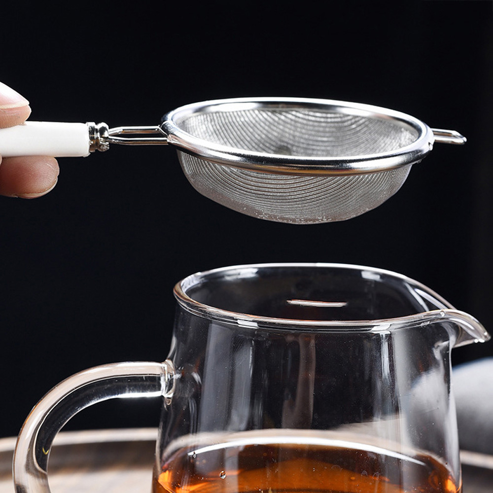 Herbal Tea - ที่กรองชาสแตนเลสแบบตาข่ายสำหรับชาสมุนไพรและเครื่องเทศ อุปกรณ์กรองชาและกาแฟ
