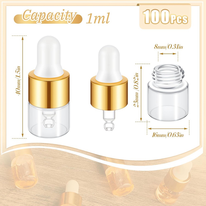 100 ชิ้นมินิแก้วหยดขวดใสขวดหยด - Essential Oils บทวิจารณ์และราคา